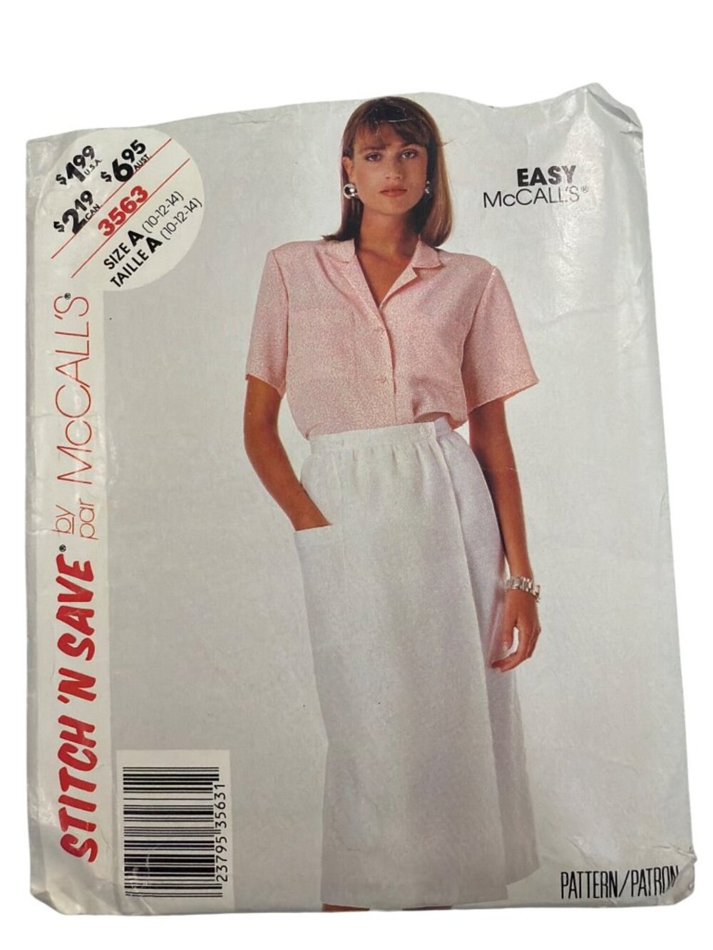 Stitch N Save McCalls 3563 Misses Shirt & Skirt Sewing Pattern Size A (10-24) 19